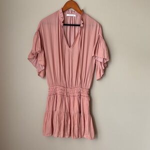 Mustard Seed Dress with Ruffle Sleeve Blouse Peach -Size Small Boutique Brand